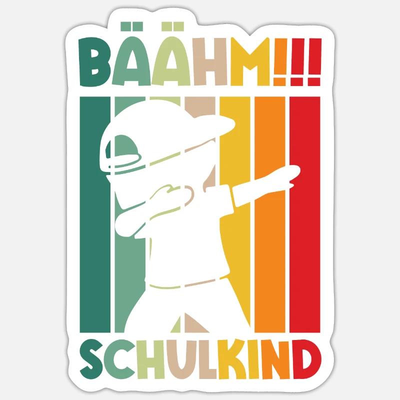Schulkind 1. Klasse Einschulung Schuljunge - Sticker Größe S (10 x 10 cm) - Mattweiß