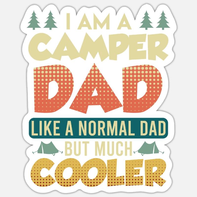 Camper Papa - Sticker Größe S (10 x 10 cm) - Mattweiß