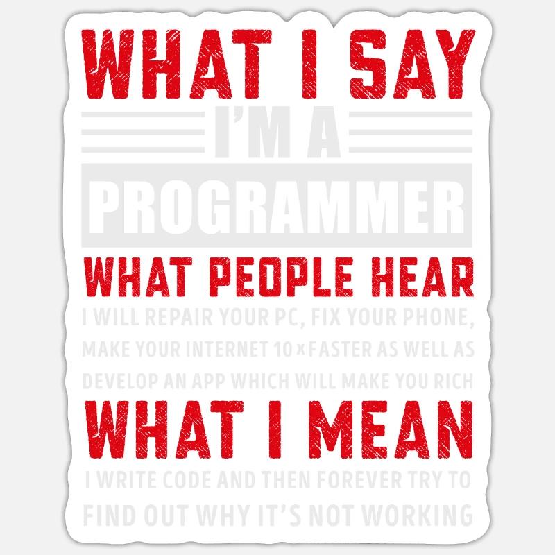 Lustige Programmierung Programmierung Programmierer Geschenk Sticker Größe S (10 x 10 cm)