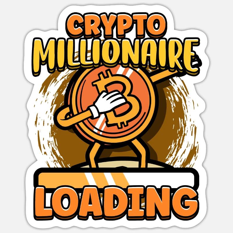 Crypto Millionaire Loading Cryptocurrency BTC Sticker Größe S (10 x 10 cm)