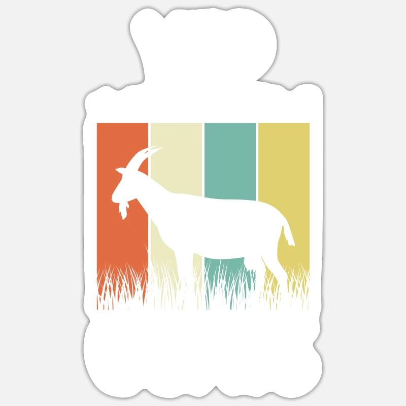 Chèvre - Sticker taille S (10 x 10 cm) - blanc mat