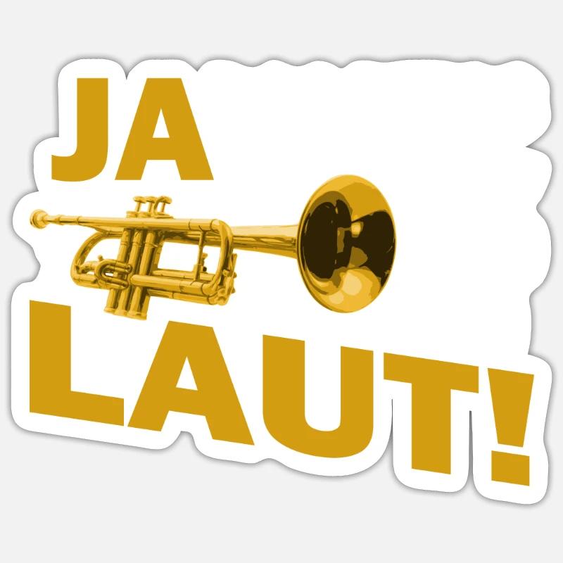 Trompete - Sticker Größe S (10 x 10 cm) - Mattweiß