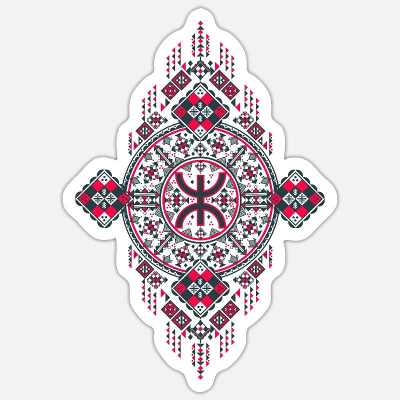 POTERIS KABYLE AMAZIGH PATTERN - Sticker size S (10 x 10 cm) - white matte