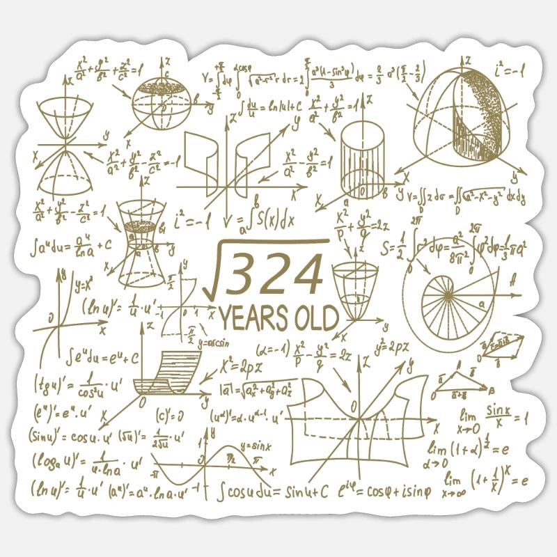 18th Birthday Math Math Student Mathefan Sticker size S (10 x 10 cm)