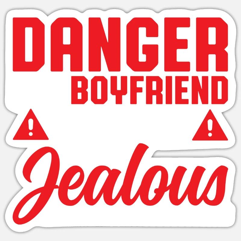 ami jaloux - Sticker taille S (10 x 10 cm) - blanc mat
