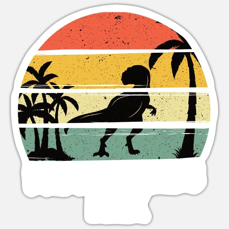 Papa Saurus Rex - Sticker taille S (10 x 10 cm) - blanc mat