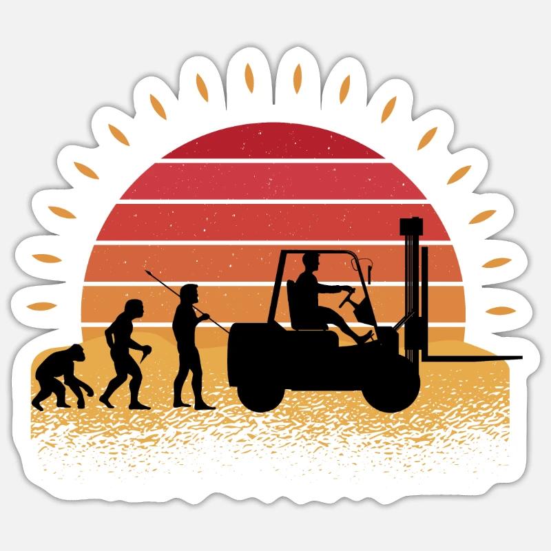 Gabelstapler - Sticker Größe S (10 x 10 cm) - Mattweiß