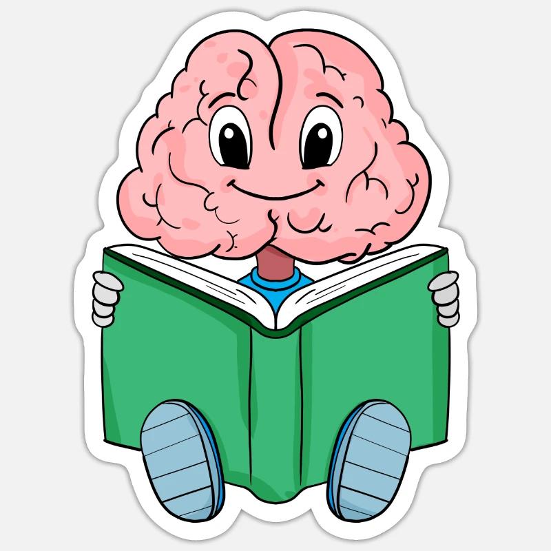 Brain reading - Sticker size S (10 x 10 cm) - white matte