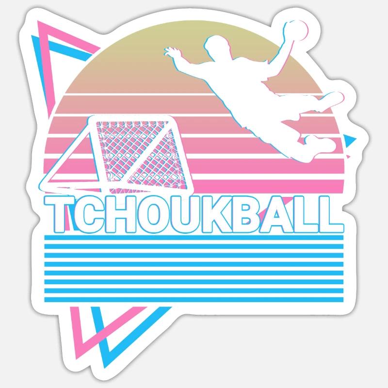 Tchoukball Vaporwave Ästhetisches Retro-Geschenk Sticker Größe S (10 x 10 cm)