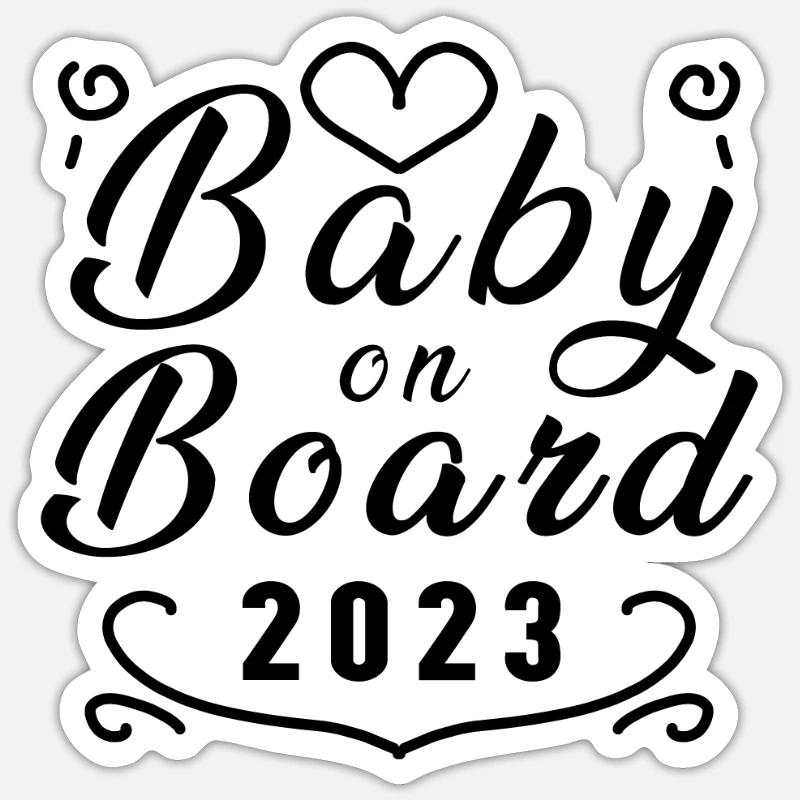 Bébé 2023 Grossesse enceinte - Sticker taille S (10 x 10 cm) - blanc mat