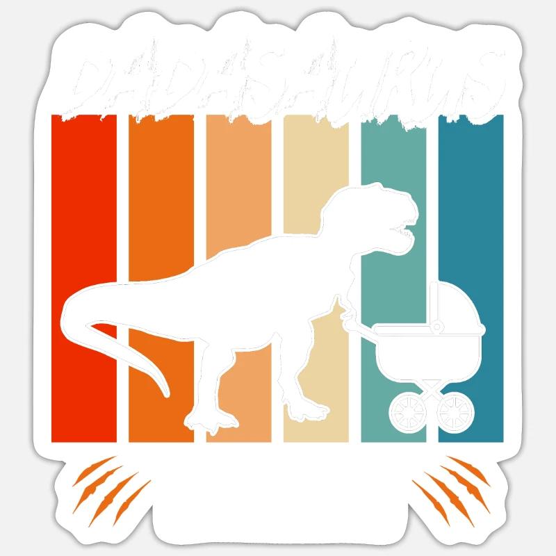 Dadasaurus Rex Vater Papa werdender Papa Sticker Größe S (10 x 10 cm)