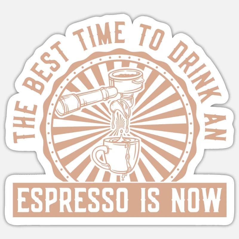 Café expresso - Sticker taille S (10 x 10 cm) - blanc mat