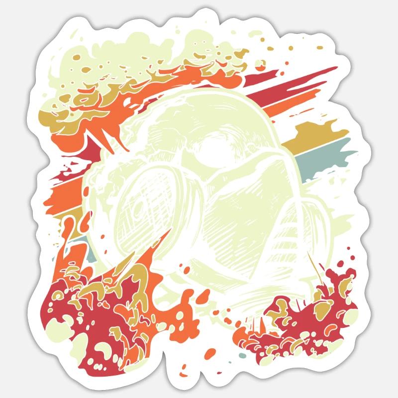 Skull Mask Spray Painter Graffiti Spray Painting - Sticker Größe S (10 x 10 cm) - Mattweiß
