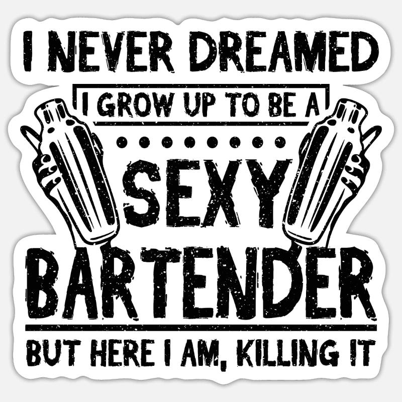 Sexy Bartender - Sticker Größe S (10 x 10 cm) - Mattweiß
