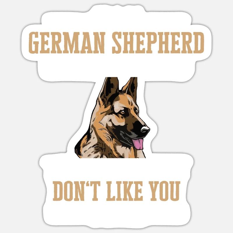 Deutscher Schäferhund Hund - Sticker Größe S (10 x 10 cm) - Mattweiß