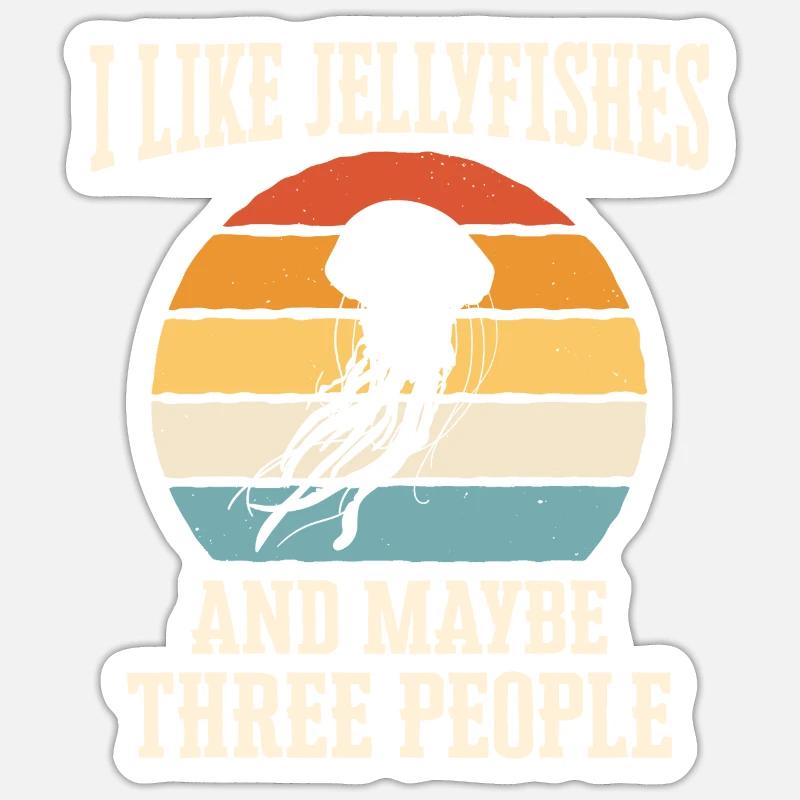 Méduse - Sticker taille S (10 x 10 cm) - blanc mat