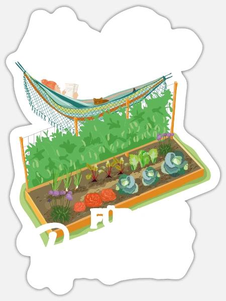 Mein Plan für den Ruhestand Garten und Hängematte - Sticker Größe S (10 x 10 cm) - Mattweiß