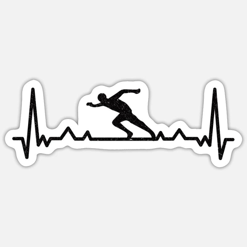 Athlétisme Athlétisme Runner Run Cadeau - Sticker taille S (10 x 10 cm) - blanc mat