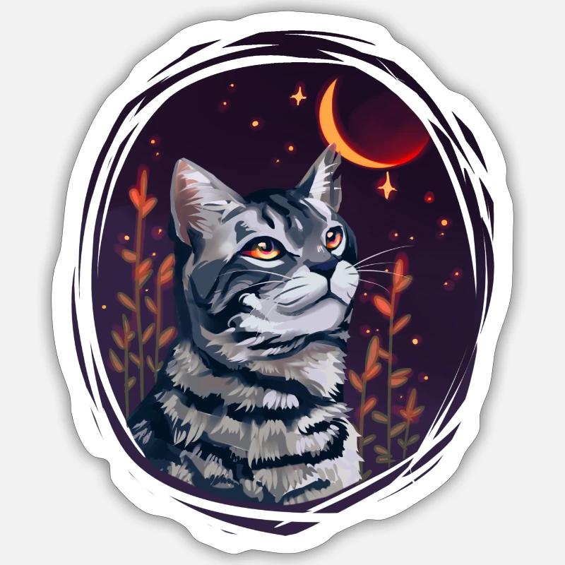 Shadowsight Schattenhelle Warriors Cats Katze Grau - Sticker Größe S (10 x 10 cm) - Mattweiß