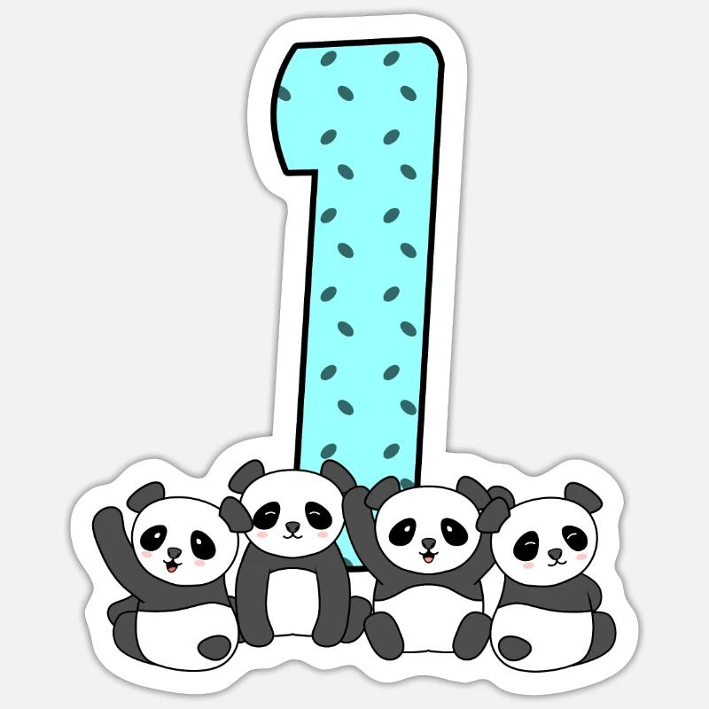 1. Geburtstag - Sticker Größe S (10 x 10 cm) - Mattweiß