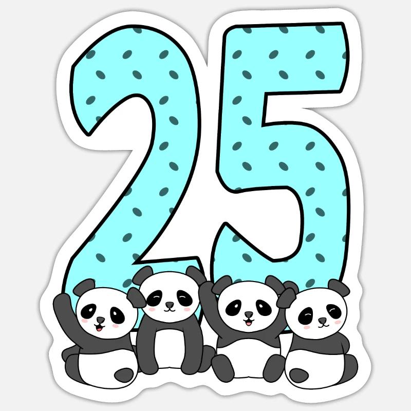 25. Geburtstag - Sticker Größe S (10 x 10 cm) - Mattweiß