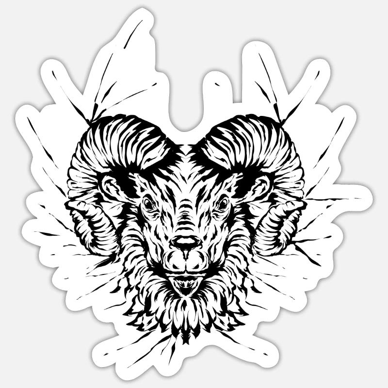 Widder - Sticker Größe S (10 x 10 cm) - Mattweiß