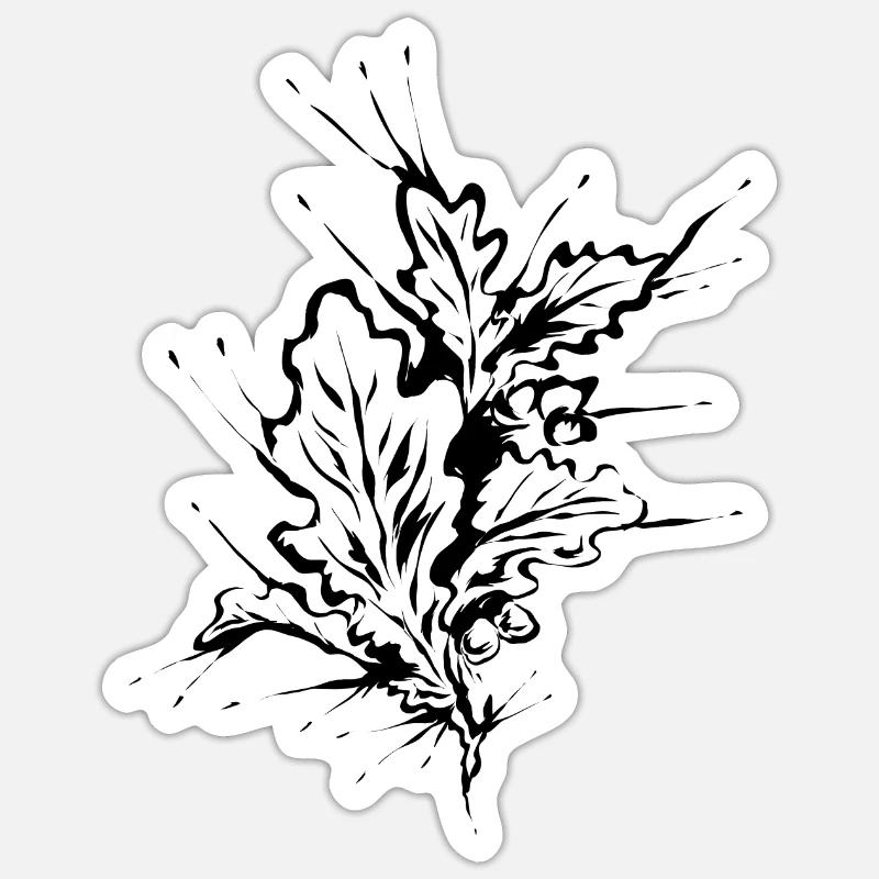Feuille de chêne - Sticker taille S (10 x 10 cm) - blanc mat