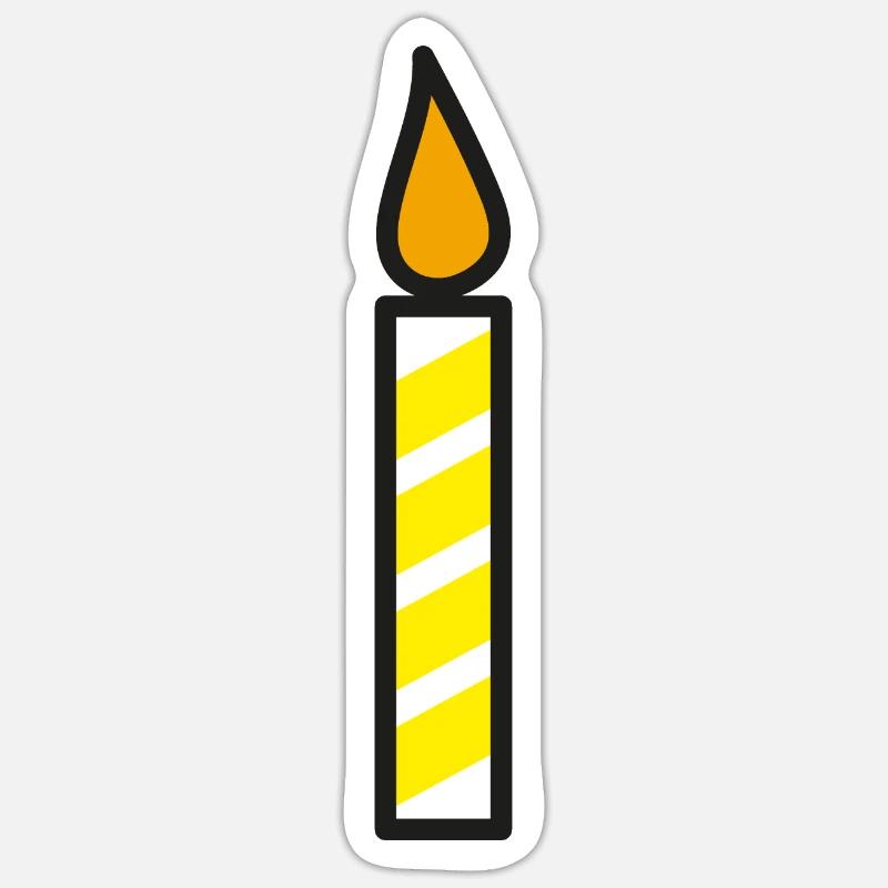 Icône d’anniversaire de bougie - Sticker taille S (10 x 10 cm) - blanc mat