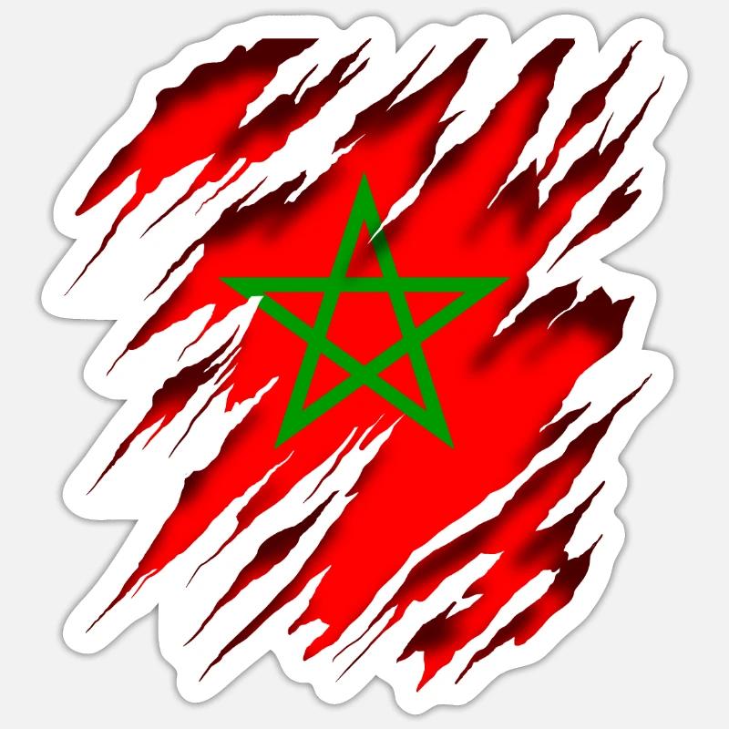 Maroc - Sticker taille S (10 x 10 cm) - blanc mat