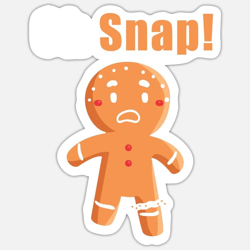 Oh Snap Gingerbread Pun - Sticker size S (10 x 10 cm) - white matte