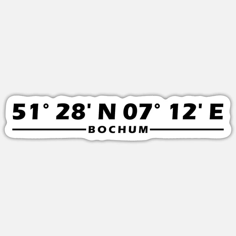 Bochum coordinates - Sticker size S (10 x 10 cm) - white matte