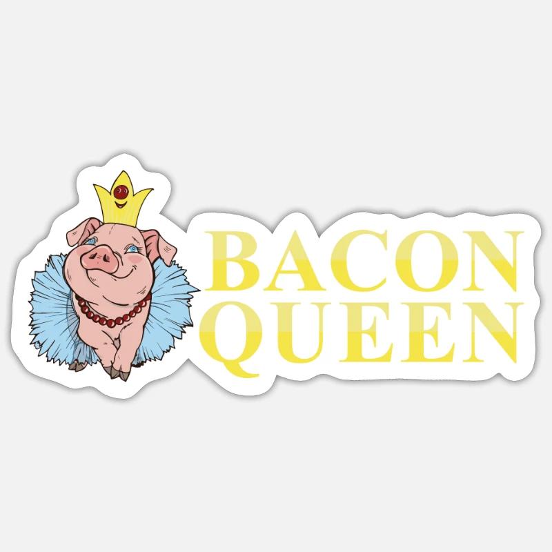 Bacon Bacon Petit déjeuner - Sticker taille S (10 x 10 cm) - blanc mat