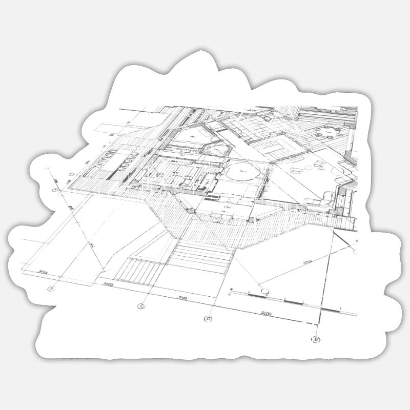 Vintage Architect Architecture - Architecture - Sticker size S (10 x 10 cm) - white matte