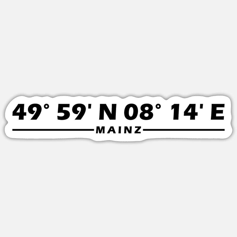 Coordonnées de Mayence - Sticker taille S (10 x 10 cm) - blanc mat