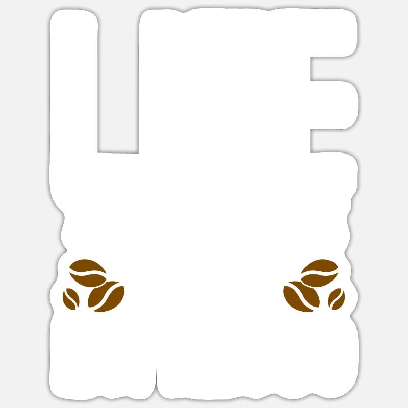 Espresso Kaffee - Sticker Größe S (10 x 10 cm) - Mattweiß