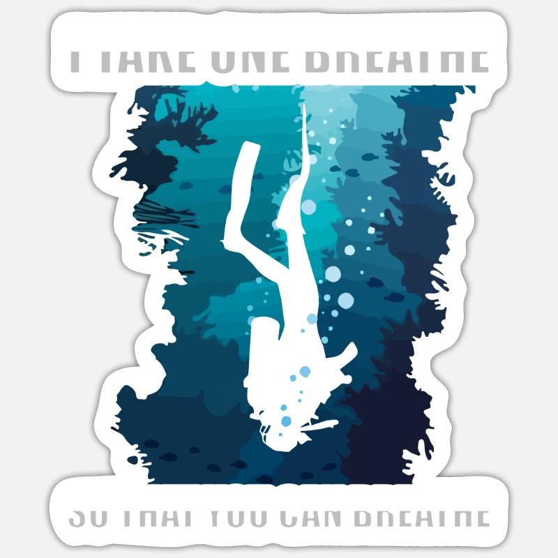 Plongée sous-marine Plongeurs Plongée - Sticker taille S (10 x 10 cm) - blanc mat