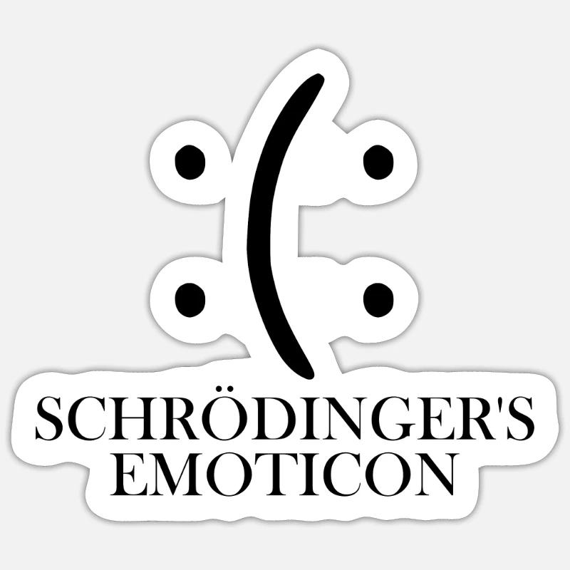 Schr�dinger Emoticon Physics Science Nerd Smiley Sticker Größe S (10 x 10 cm)