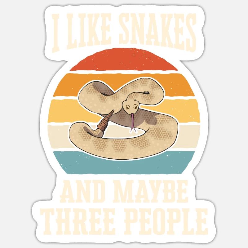 Serpent Serpent Animal - Sticker taille S (10 x 10 cm) - blanc mat