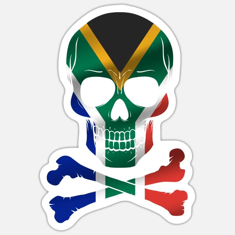 Drapeau de l’Afrique du Sud - Sticker taille S (10 x 10 cm) - blanc mat