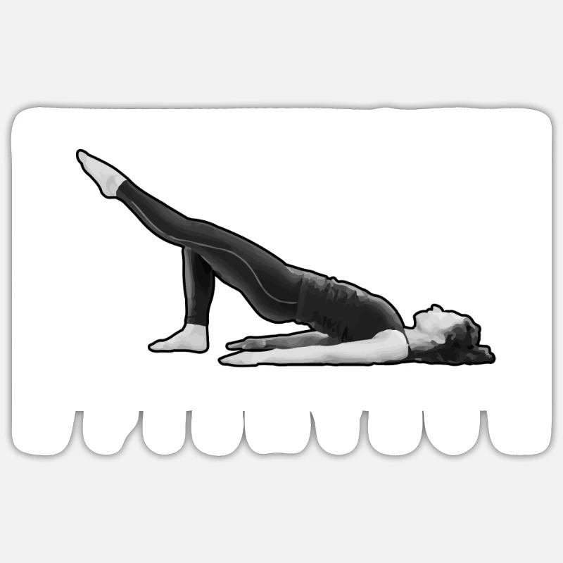 Pilates - Sticker taille S (10 x 10 cm) - blanc mat