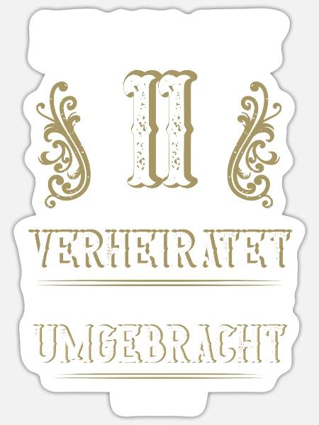 11 Jahre Verheiratet Stahlhochzeit Geschenk - Sticker Größe S (10 x 10 cm) - Mattweiß