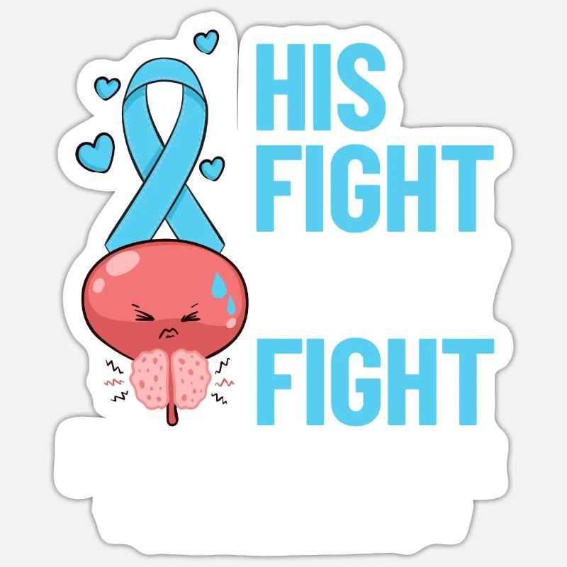 Prostatakrebs Prostata Krebs Chemo - Sticker Größe S (10 x 10 cm) - Mattweiß