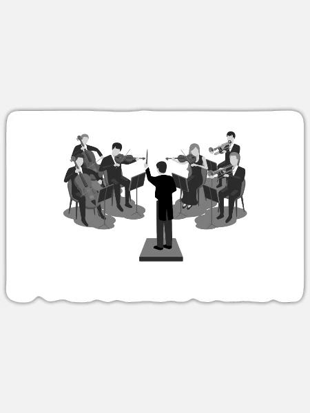Orchester Klassik Konzert Klassische Musik - Sticker Größe S (10 x 10 cm) - Mattweiß