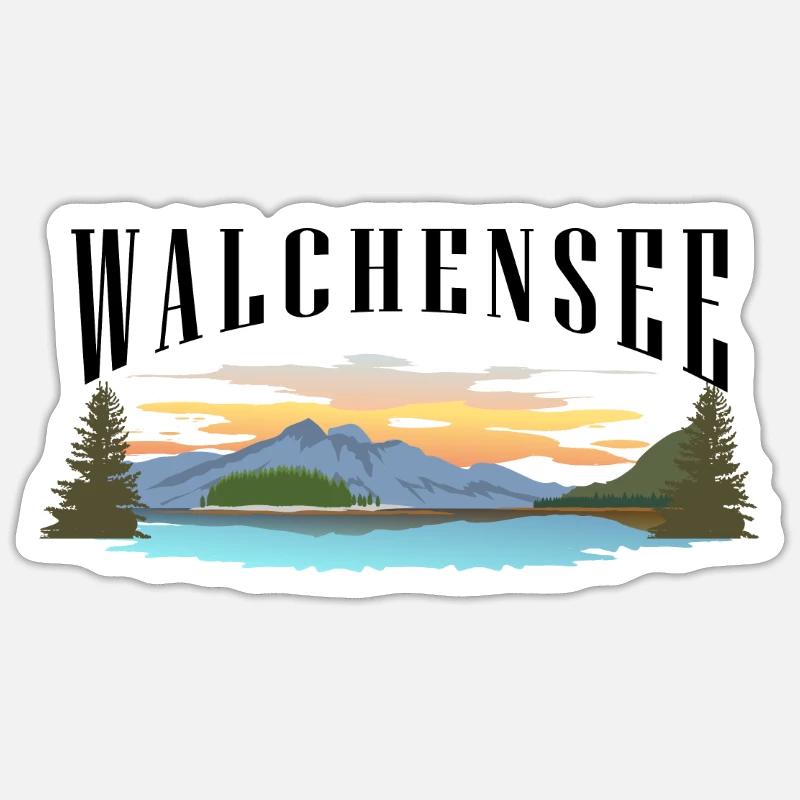 Walchensee - Sticker size S (10 x 10 cm) - white matte