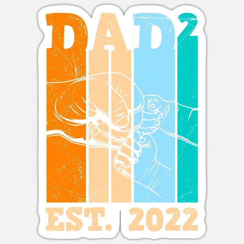 Werdender Papa 2. Kind Papa 2 Geburt 2. Kind - Sticker Größe S (10 x 10 cm) - Mattweiß