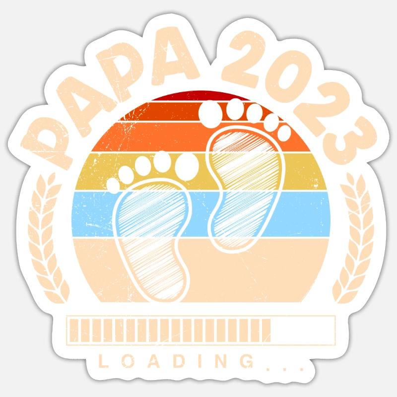 Papa 2023 loading Dad-to-be - Sticker size S (10 x 10 cm) - white matte