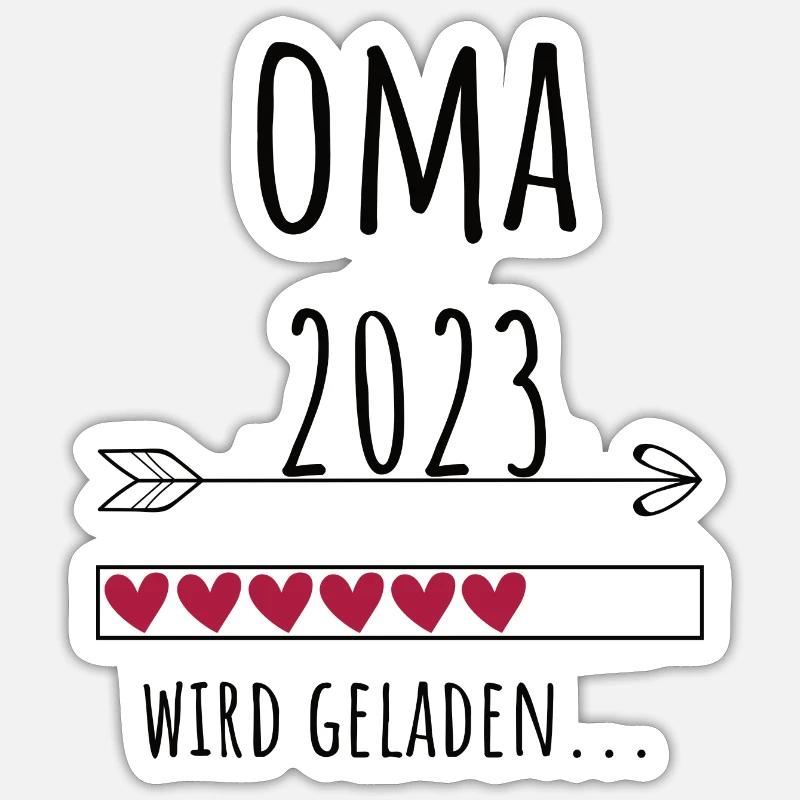 Oma 2023 Schwangerschaft Großmutter Geschenk - Sticker Größe S (10 x 10 cm) - Mattweiß