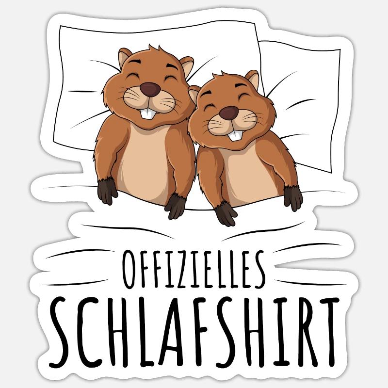 Biber - Sticker Größe S (10 x 10 cm) - Mattweiß