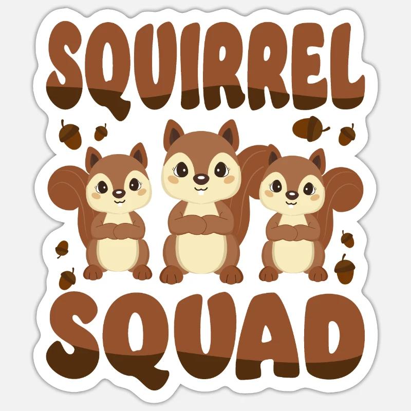 Squirrel Acorn Squirrel Squad Sticker size S (10 x 10 cm)