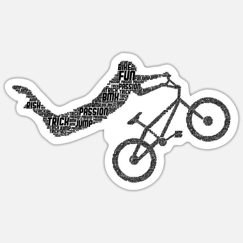 Le BMX - Sticker taille S (10 x 10 cm) - blanc mat